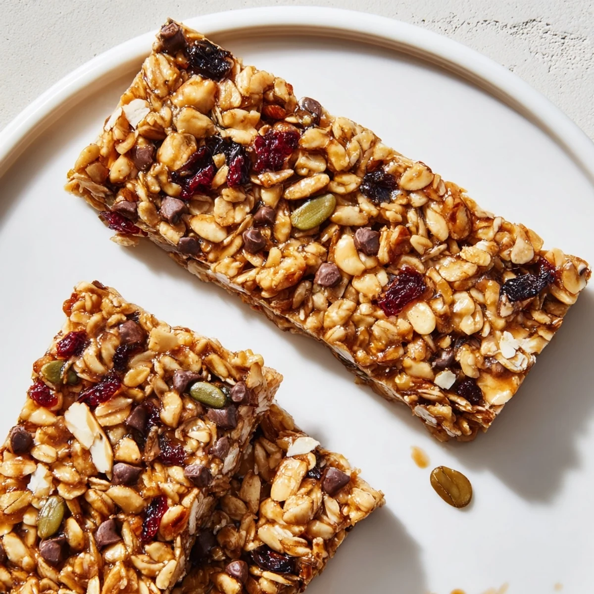 Golden-brown homemade granola bars, ready to grab for quick, healthy snacking anytime.