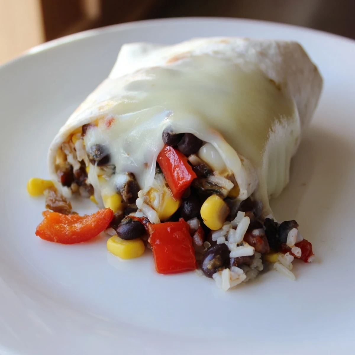 Steaming hot Freezer-Friendly Burritos, packed with beans, veggies, and cheese, ready for a quick meal.