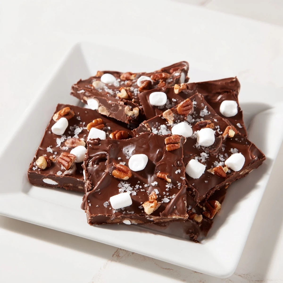 See the fluffy mini marshmallows topping this rich, decadent Easy Marshmallow Fudge dessert.