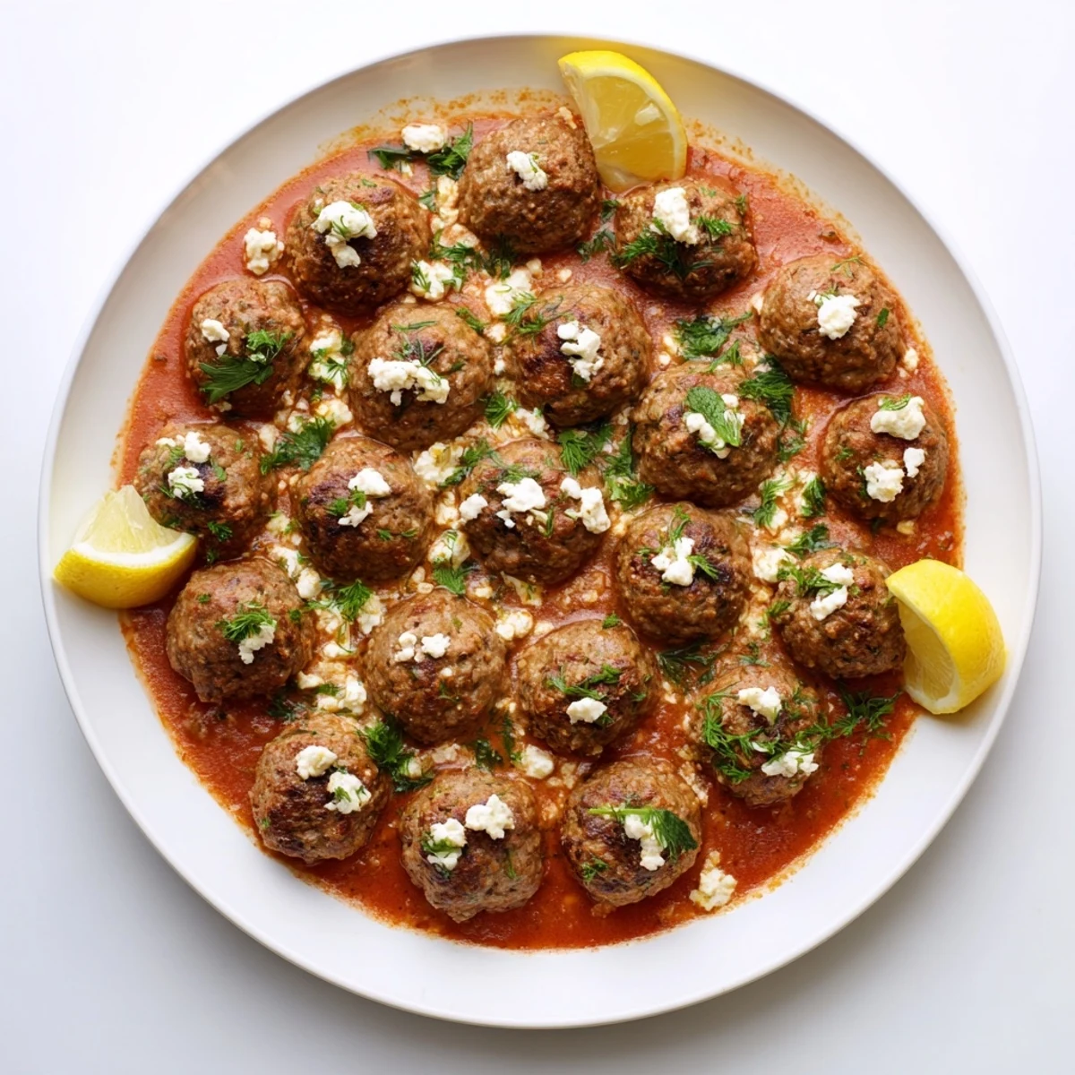 Greek-Style Meatballs Lemon-Feta