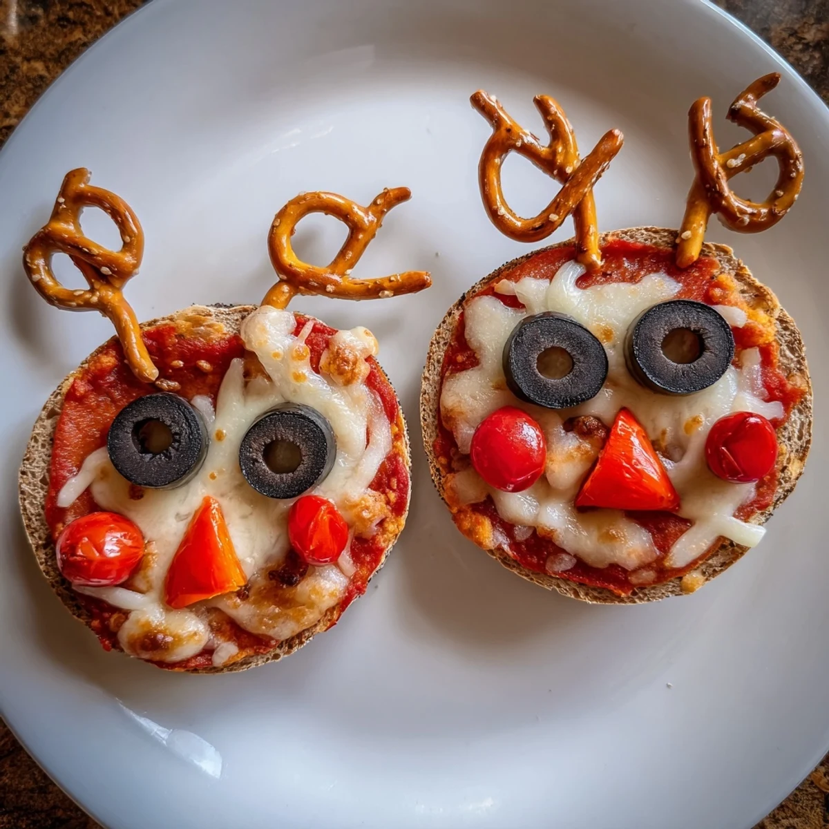 Reindeer Face Pizza Bagels
