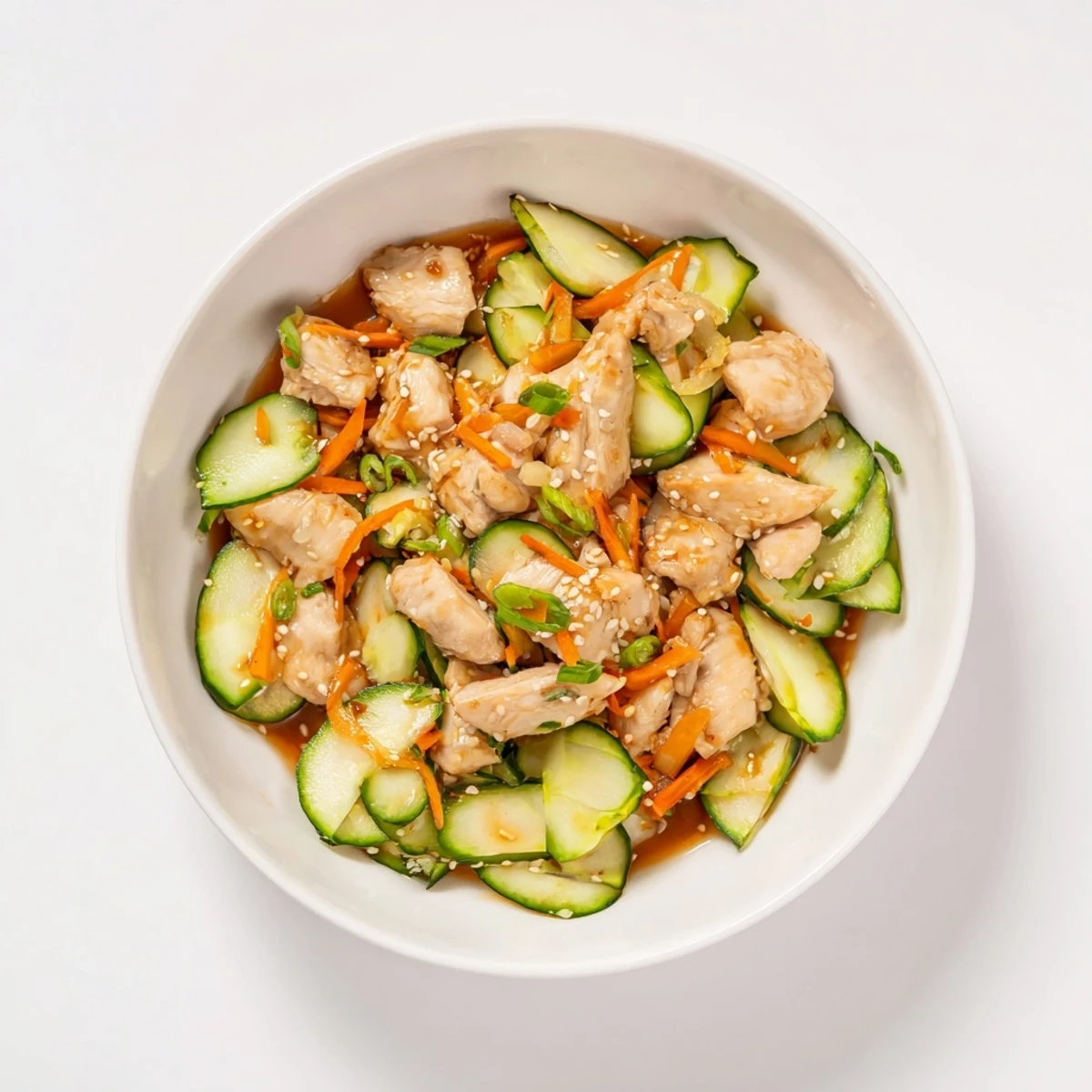 The prepared Deli Container Shaker Chicken Salad shows off a balanced, protein-rich layer of ingredients.