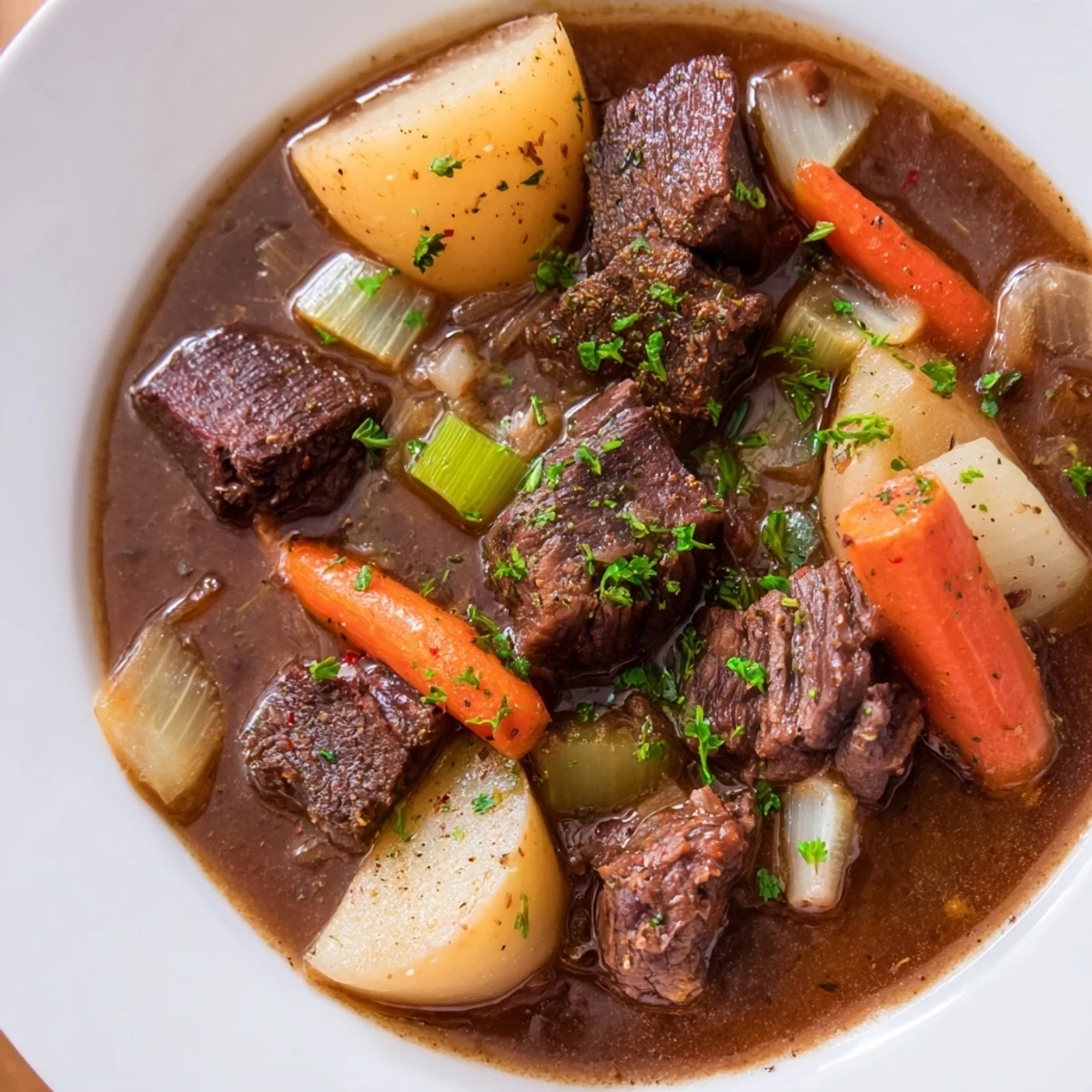 Irish beef with potatoes carrots