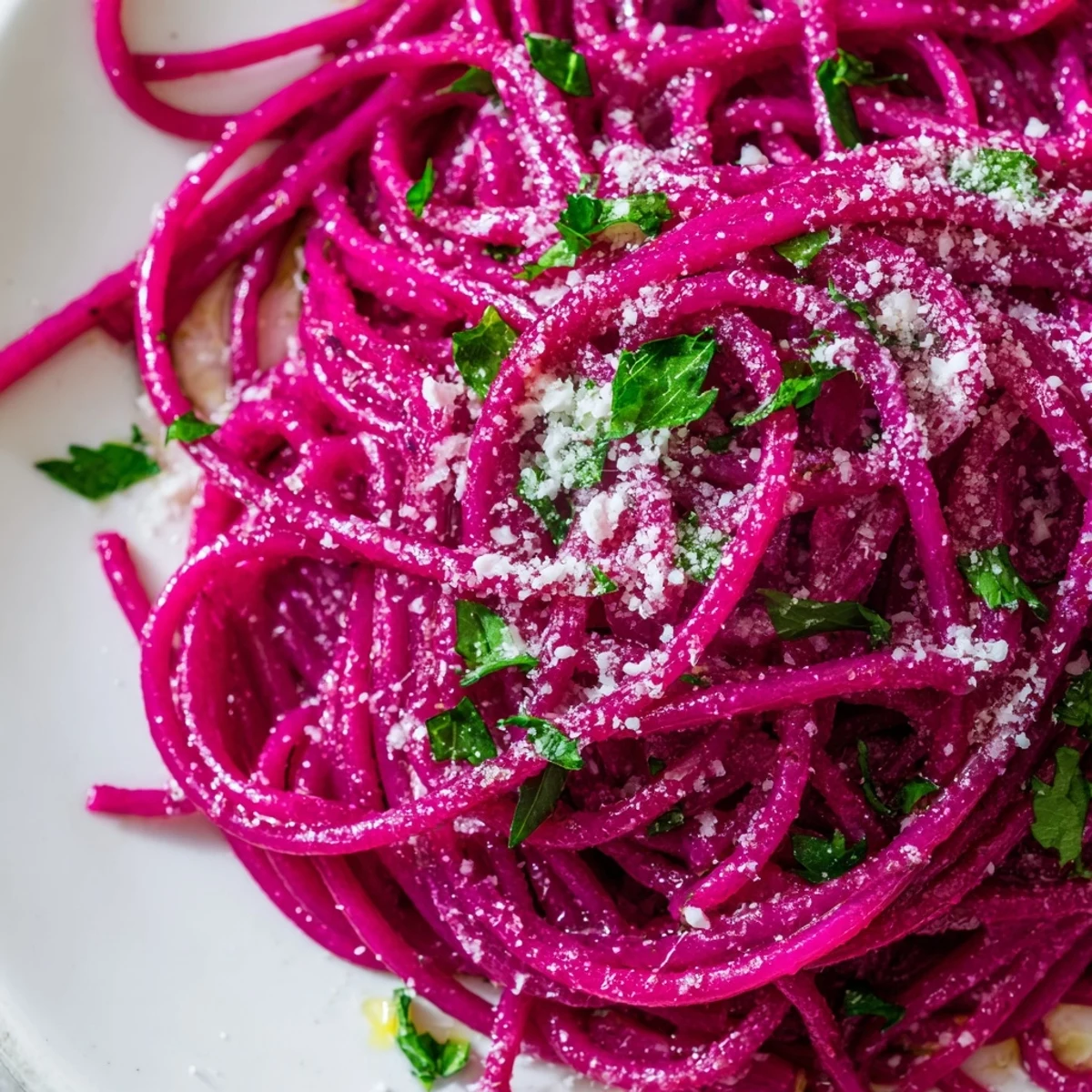 Al dente beet noodles tossed in butter, showing earthy sweetness and bright color in a cozy Italian-inspired meal.