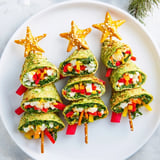 Warm, toasted Air Fryer Christmas Tree Veggie Tortilla Wraps showcase a vibrant array of healthy fillings, perfect party food.