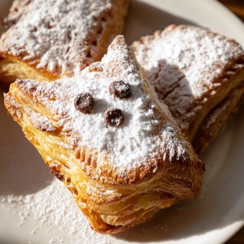 Golden-brown Sleeping Gingerbread Puff Pastry Pockets, perfectly baked and ready to enjoy with a festive meal.