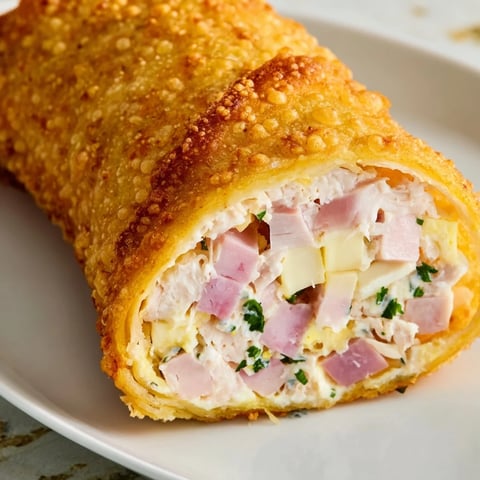 Golden-brown Crispy Chicken Greggs Egg Rolls, served hot with a glistening, crispy exterior, ready to eat.