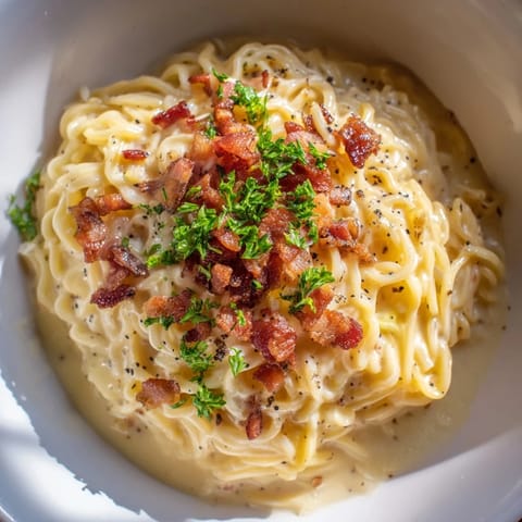 Ramen Carbonara Fusion Dish