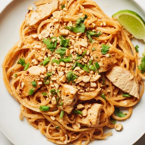 Thai peanut chicken pasta