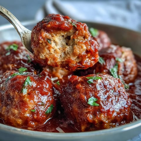 Slow cooker meatballs in marinara sauce—tender, juicy, and simmered to perfection for easy entertaining.  