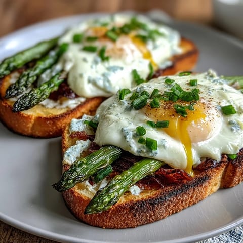 Asparagus and Egg Tartines: A fresh, vibrant open-faced sandwich with tender asparagus, creamy eggs, and crisp bread—perfect for a quick spring brunch or lunch.
