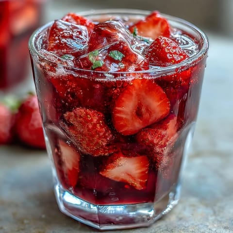 Vibrant homemade Starbucks Strawberry Açaí Refresher with fresh strawberries and açaí powder, served over ice with a refreshing twist.