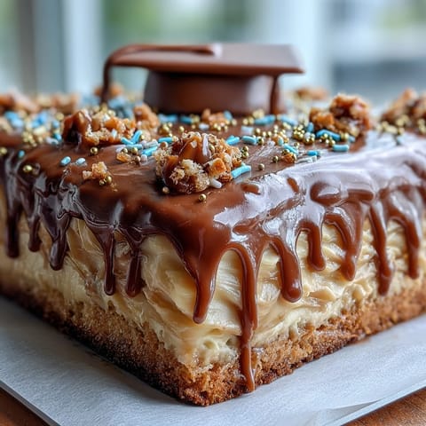 gold drip graduation sheet cake