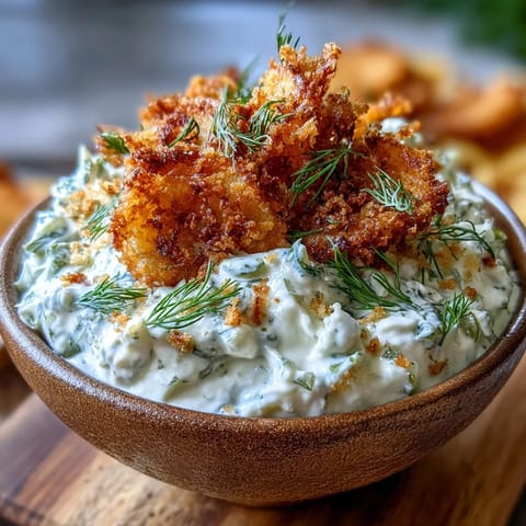 A party-ready bowl of fried pickle dip, perfect with ranch and crackers.