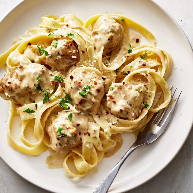 Hearty One-Pot Chicken Alfredo Pasta, perfect for a comforting family dinner night.