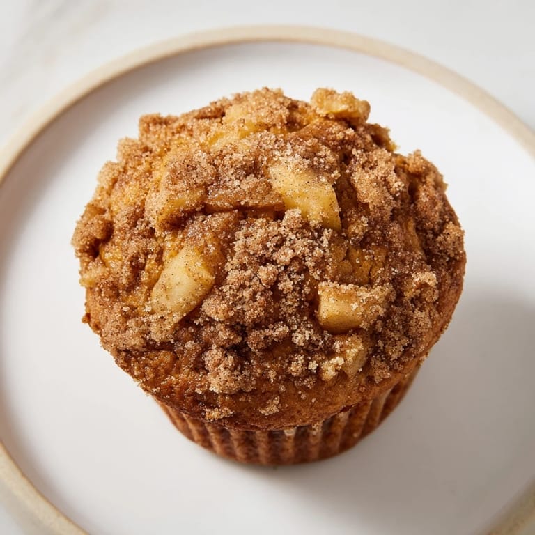 A close-up of fluffy cinnamon apple muffins, perfect for a quick breakfast or afternoon treat.