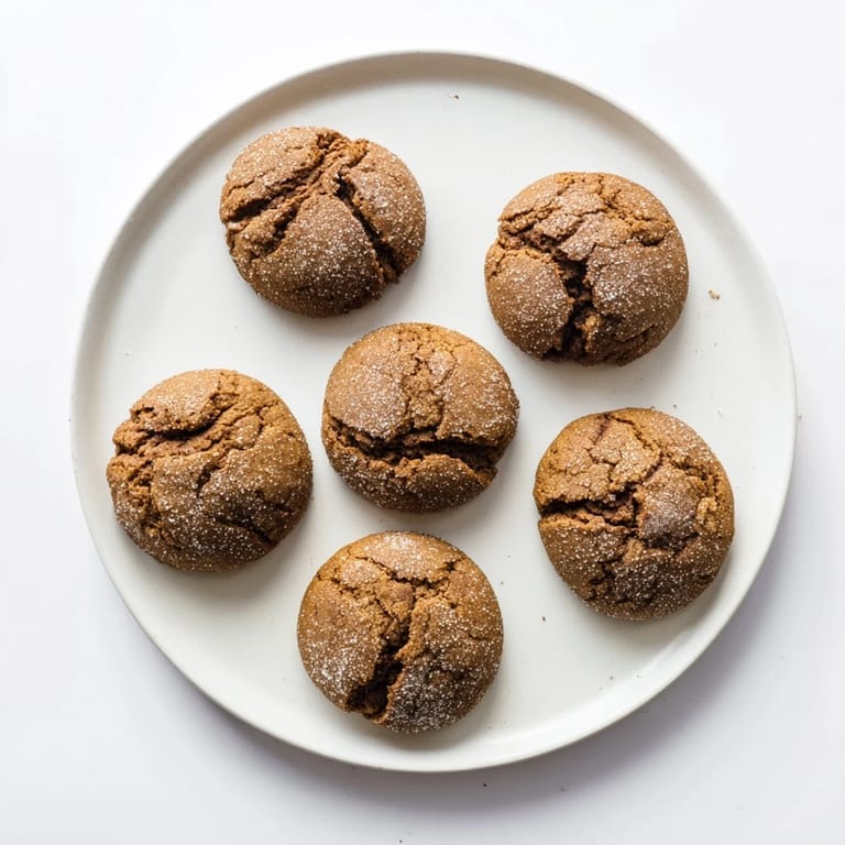 Glistening, crackled tops of chewy, soft Molasses Cookies fresh from the oven, offering a delightful aroma.