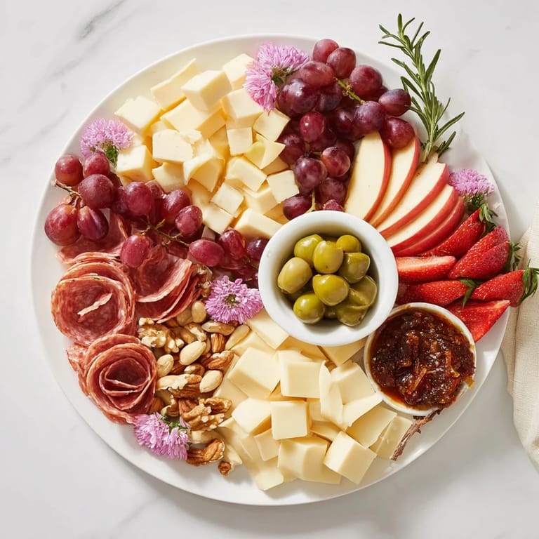 Festive Star-Shaped Appetizer Board overflowing with Brie, grapes, and crackers for a party.
