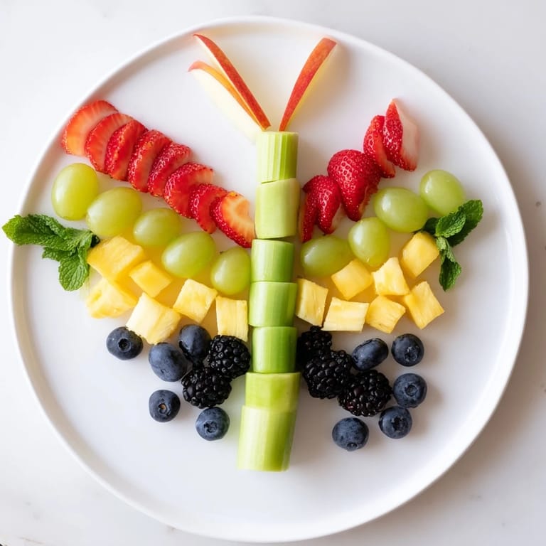 Vibrant and beautiful butterfly fruit tray, perfect for kids or a summer brunch party.