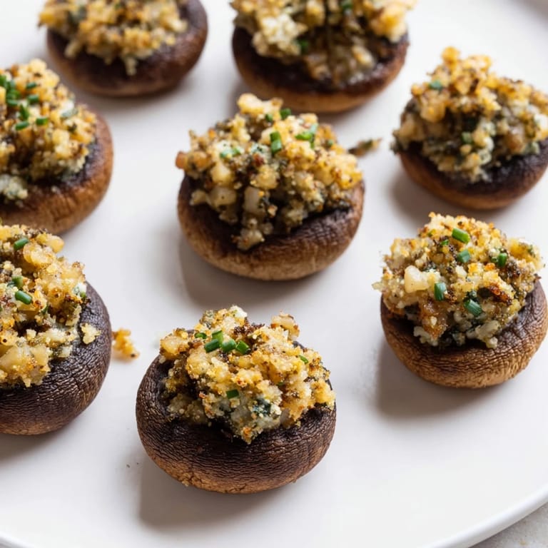 The warm, inviting aroma of these baked Enchanted Forest Mushroom Nibbles promises a delightful appetizer.