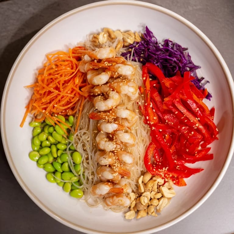 Imagine an Asian Fusion Noodle Bowl Board: perfectly arranged noodles, protein, and colorful vegetables ready to enjoy.