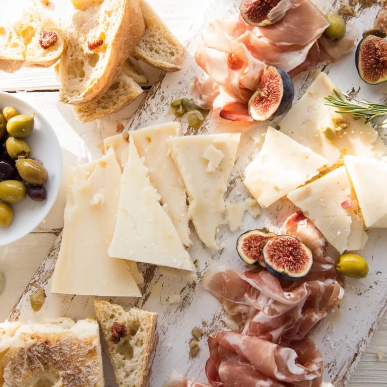 Taste the Italian countryside with this Rustic Italian Farmhouse Board recipe, including crusty torn bread, prosciutto, and ripe grapes.