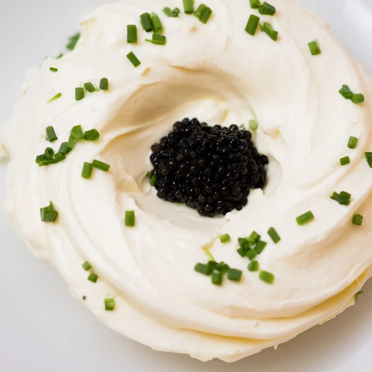Enjoy The Diamond Inlay: savory caviar or olive tapenade centered on a delicious cream cheese ring.