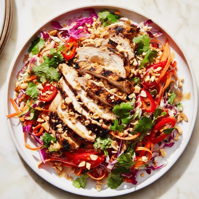 Enjoy the bright, fresh taste of Carrot Ribbon and Chicken Slaw, tossed in a creamy ginger-miso dressing.