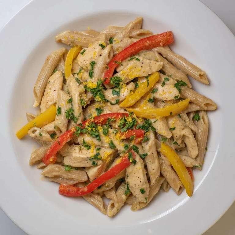 Serving suggestion for creamy Cajun chicken pasta lite: steamed broccoli on the side, ready for a family weeknight dinner.