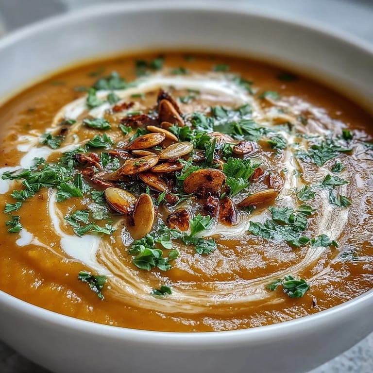 Velvety Butternut Squash and Apple Soup served steaming in a rustic ceramic bowl, ready to enjoy.