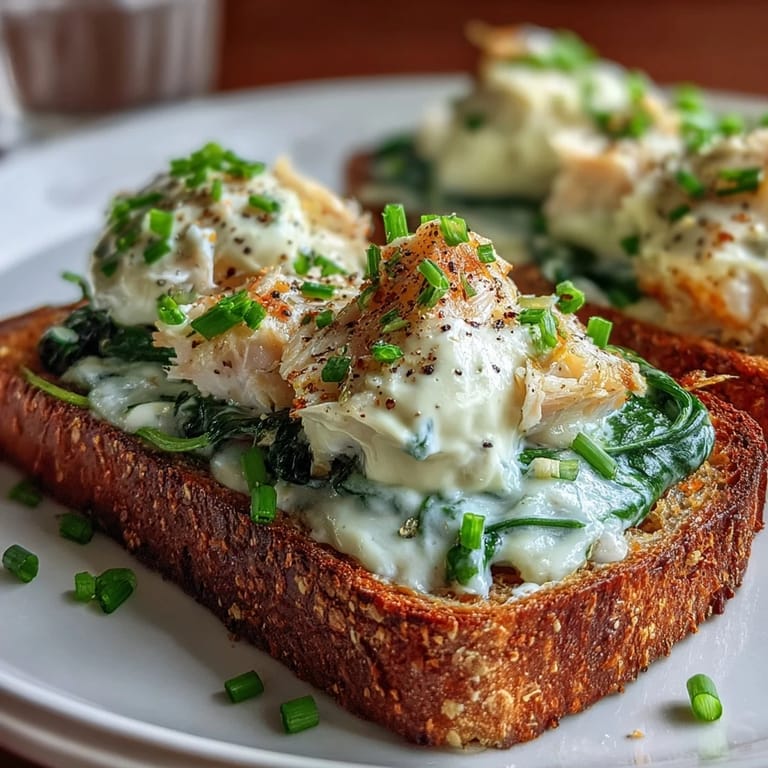 Smoked haddock and spinach rye toasts served with lemon for a bright finish.