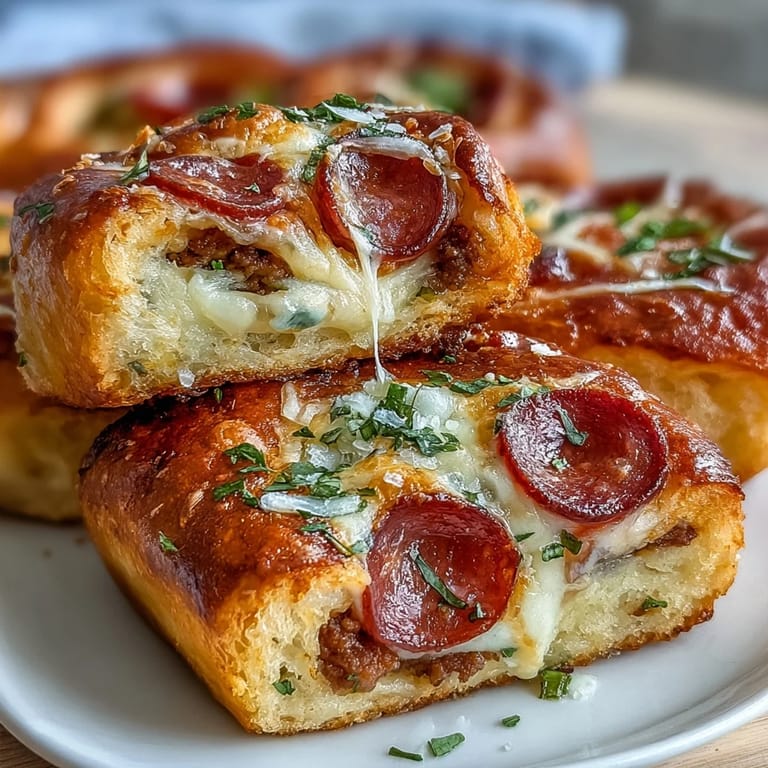 Freshly baked Irresistible High Protein Pepperoni Pizza Rolls served warm with a small bowl of marinara dipping sauce.