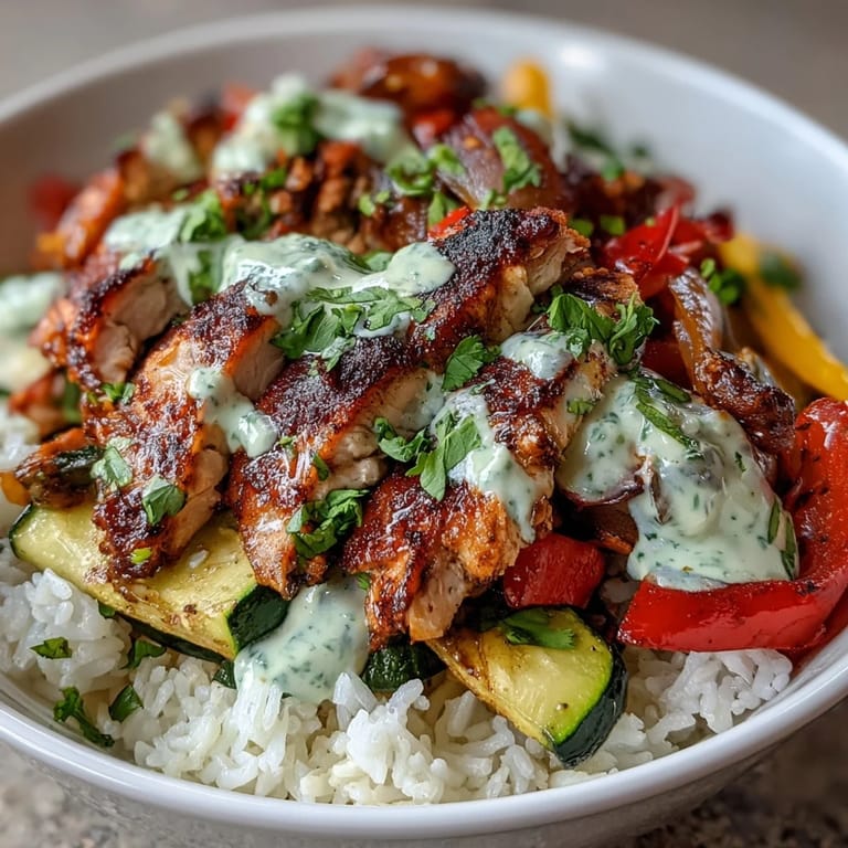 Tender blackened chicken breast served over rice with sautéed vegetables, finished with a fresh, zesty lime crema.