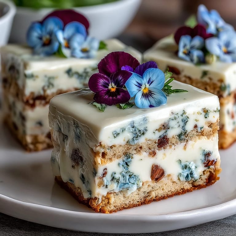 Spring cake with pressed edible flowers, a light and beautiful dessert for special occasions.  