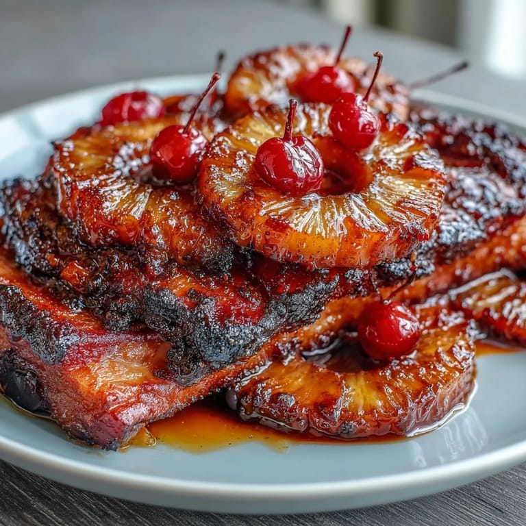 Succulent honey glazed ham with caramelized pineapple, a beautiful centerpiece for any celebration.