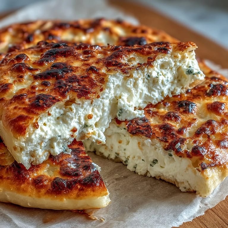 Soft, gluten-free cottage cheese flatbread baked until lightly crisp, ideal for low-carb meals.