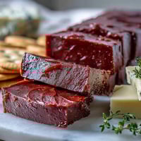 Silky guava paste with deep pink hue, perfect for pastries and cheese boards alike.  