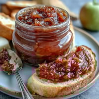 Golden, tropical guava preserves in a glass jar, perfect for spreading on toast or pairing with cheese.