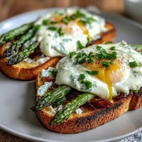 Asparagus and Egg Tartines: A fresh, vibrant open-faced sandwich with tender asparagus, creamy eggs, and crisp bread—perfect for a quick spring brunch or lunch.