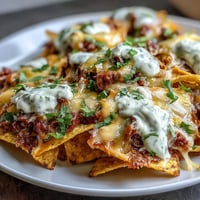 Loaded Baseball Nachos with Jalapeños and Cheese Sauce: crispy tortilla chips piled high with seasoned beef, creamy cheese sauce, and spicy jalapeños.